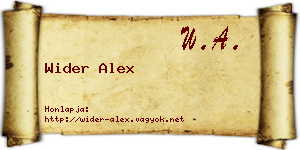 Wider Alex névjegykártya