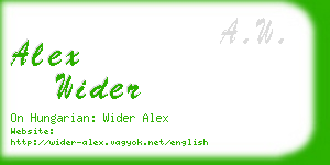 alex wider business card